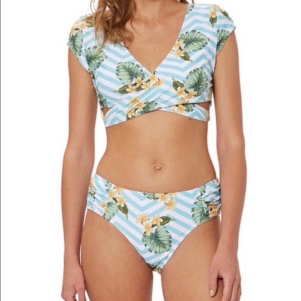 Marilyn Monroe Tropical Chevron Bikini Swimsuit ~ Large